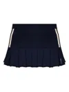 Misbhv Navy Varsity Pleated Miniskirt In Blue