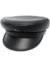 Misbhv Logo-plaque Leather Gavroche Hat In Black