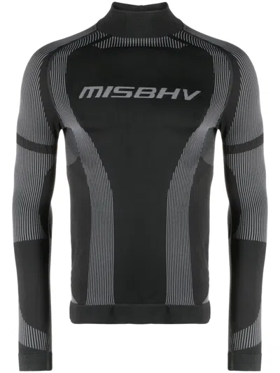 Misbhv Logo-print Compression Top In Black
