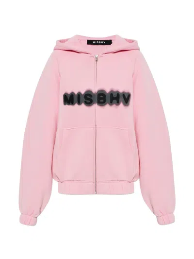 Misbhv Logo-print Cotton Hoddie In Purple