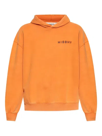 Misbhv Logo-print Cotton Hoodie In Orange