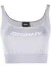 Misbhv Logo-print Cropped Top In Blue