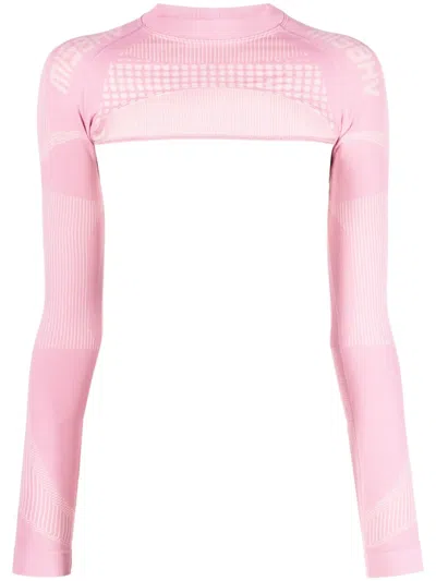 Misbhv Logo-print Long-sleeve Performance T-shirt In Pink