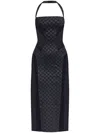 Misbhv Logo-print Midi Dress In Black