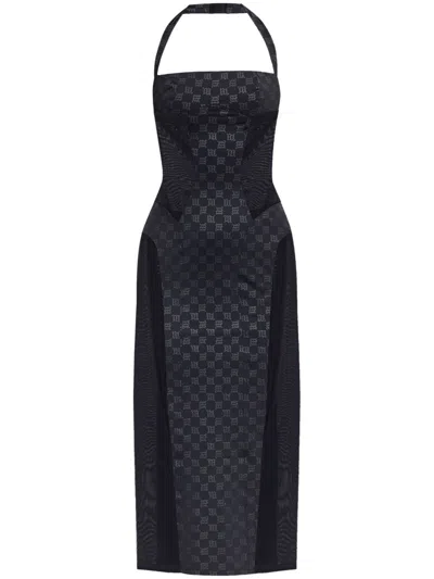 MISBHV LOGO-PRINT MIDI DRESS