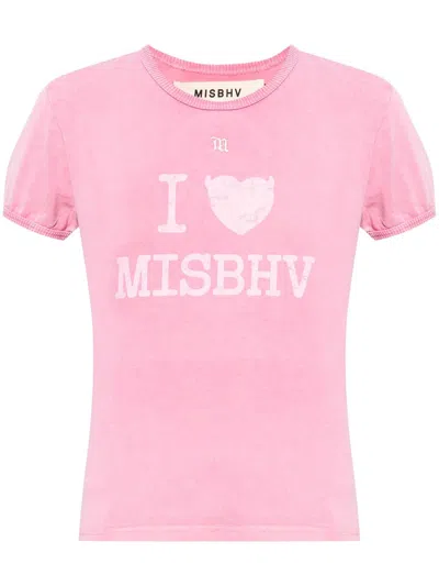 Misbhv Logo Print T-shirt In Pink