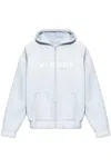 Misbhv Cotton Sweatshirt In Light Blue With Zip Fastening