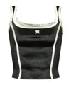 Misbhv Black Satin Top With Logo