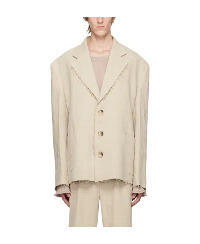 Misbhv Logo Suit Jacket In Nude