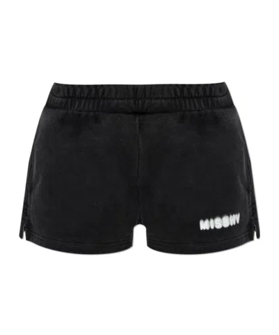 Misbhv Logo-detail Cotton Mini Shorts In Black