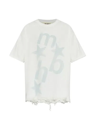 Misbhv Logo-print Distressed T-shirt In White