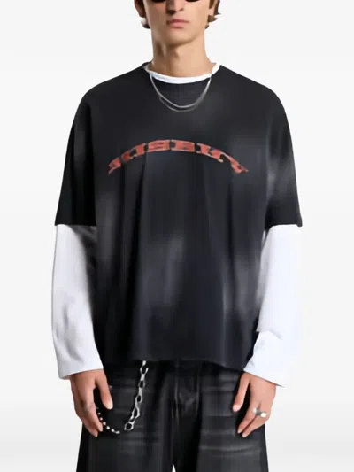 Misbhv Logo-print Faded-effect T-shirt In Black