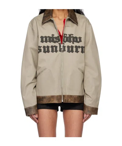 Misbhv Long Sleeve Casual Jacket In Nude