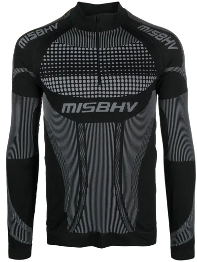 Misbhv Long-sleeved Performance Knitted Top In Gray