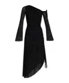 Misbhv Black Sheer Midi Dress With Asymmetric Hem In Black