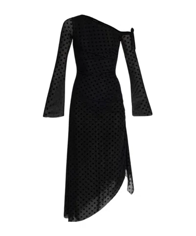 MISBHV LOGO-FLOCKED MIDI DRESS