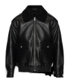 Misbhv Shearling-collar Leather Jacket In Multi