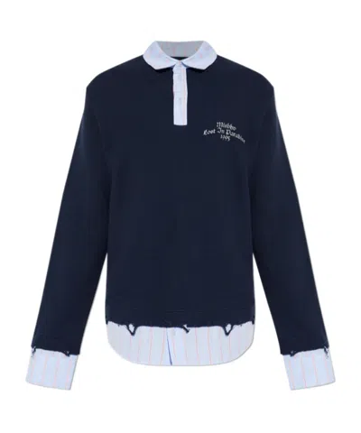 Misbhv Long-sleeved Polo Shirt In Black