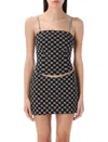 Misbhv Monogram Design Spaghetti Top With Adjustable Straps In Black Beige