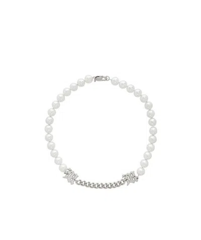 Misbhv M Beaded Necklace In White