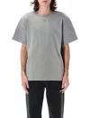 Misbhv Grey Logo Embroidered Cotton T-shirt In Grey