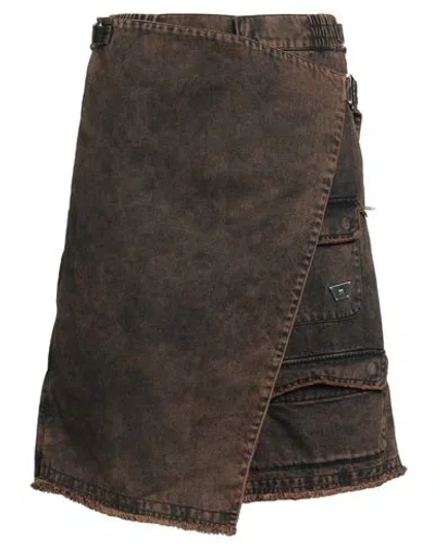 Misbhv Man Denim Shorts Brown Size M Cotton