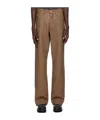 Misbhv Matte Faux Leather Casual Pants In Brown