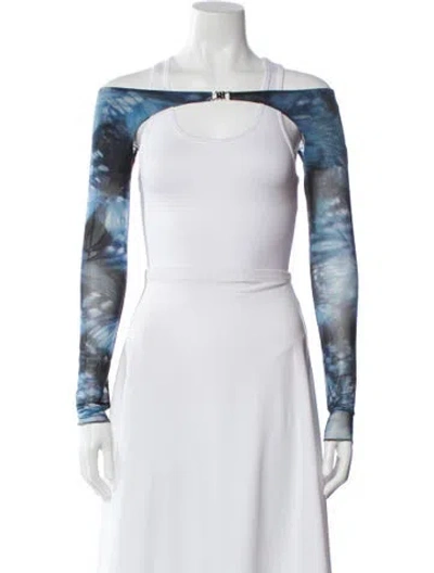 Pre-owned Misbhv Mesh Tie-dye Print Top In White