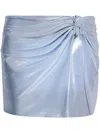 Misbhv Metallic-finish Mini Skirt In Blue