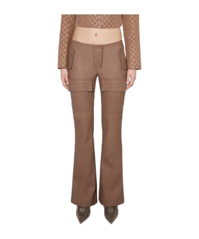 Misbhv Micro-drag Trousers In Brown