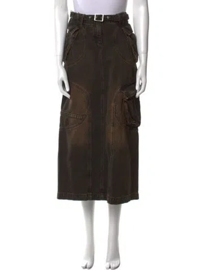 Pre-owned Misbhv Midi Length Skirt In Green