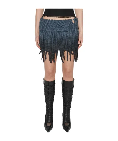 Misbhv Mini First Shearing Wool Skirt In Multicolor