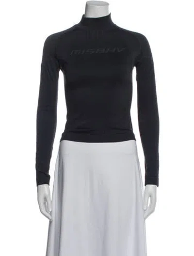 Pre-owned Misbhv Mock Neck Long Sleeve Top In Blue