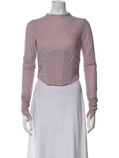 Pre-owned Misbhv Mock Neck Long Sleeve Top In Purple