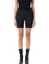 Misbhv Monogram Fitted Biker Shorts With Mesh Panel In Black