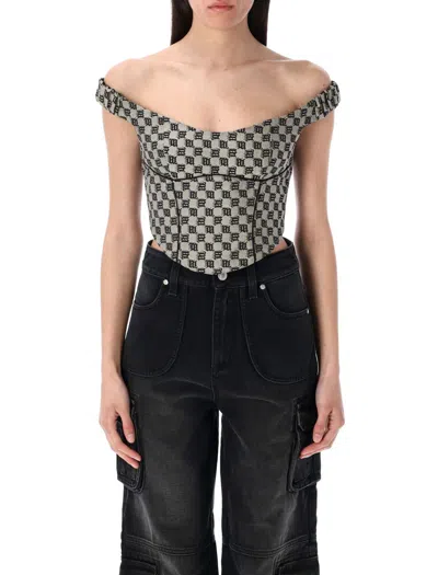 MISBHV MISBHV MONOGRAM CANVAS CORSET TOP
