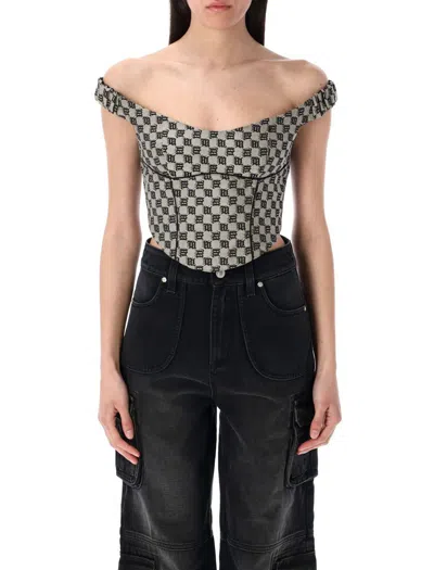MISBHV MISBHV MONOGRAM CANVAS CORSET TOP