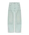 Misbhv Monogram-embroidered Carpenter Denim Trousers In Blue