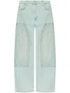 Misbhv Monogram-embroidered Carpenter Denim Trousers In Blau