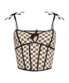 Misbhv Beige Monogram Coquette Corset Top
