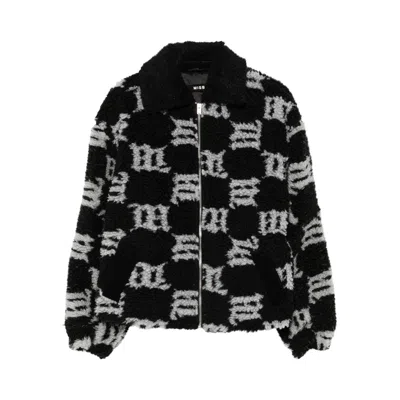 Pre-owned Misbhv Monogram Faux Shearling Jacket 'black' | Men's Size S