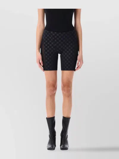 MISBHV MONOGRAM FITTED BIKER SHORTS WITH MESH PANEL