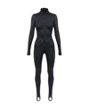 Misbhv Monogram High-neck Zip-up Jumpsuit In Black