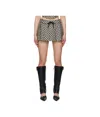 Misbhv Gray Monogram Jacquard Canvas Miniskirt In Black