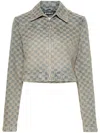 Misbhv Blue Monogram Denim Jacket In Blue