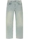 Misbhv Monogram-jacquard Jeans In Blue