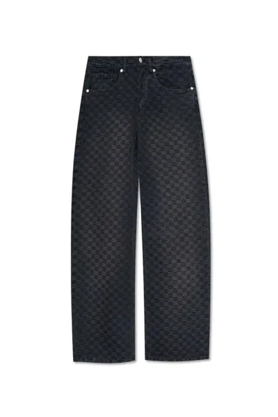 Misbhv Jacquard Monogram Jeans In Black