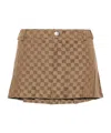 Misbhv Monogram-jacquard Pleated Miniskirt In Multicolor
