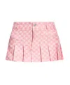 Misbhv Pink Classic Monogram Pleated Miniskirt In Pink