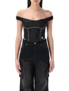 Misbhv Monogram Nylon Corset Top In Black